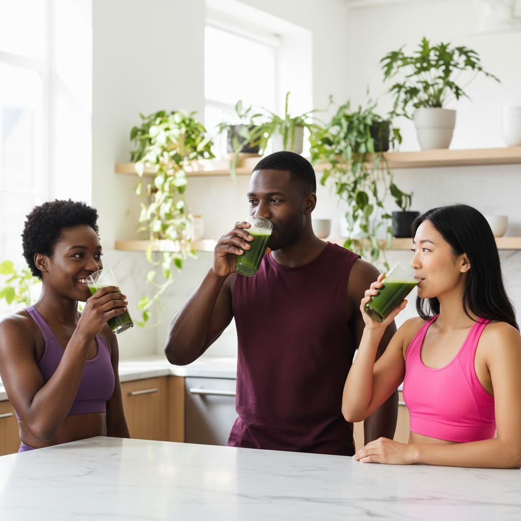 People Drinking Green Juice